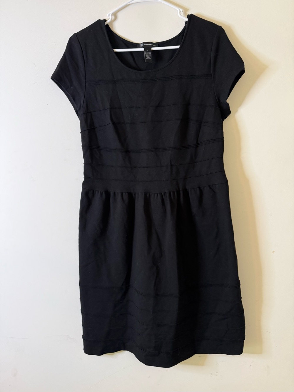 INC International Concepts Black Short Sleeve Mini Dress
